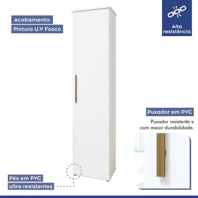 Lavanderia Completa Osasco 4 Portas 3 Gavetas Branco - Kaiki Móveis