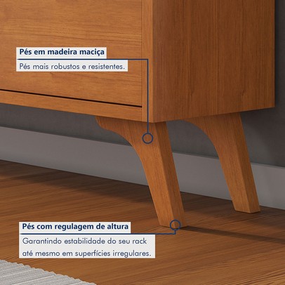 Rack para TV Até 75 Polegadas Piazza New 3 Gavetas Naturalle - Mavaular