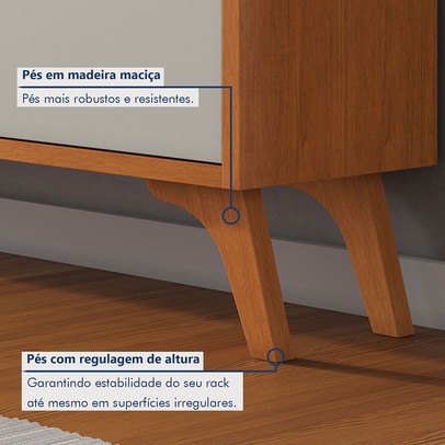 Rack para TV Até 75 Polegadas Piazza New 3 Gavetas Naturalle/Off White - Mavaular