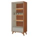 Cristaleira Prime 2 Portas 1 Gaveta com Vidro e Led Naturalle/Off White - Mavaular