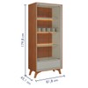 Cristaleira Prime 2 Portas 1 Gaveta com Vidro e Led Naturalle/Off White - Mavaular