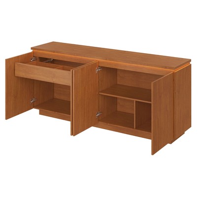 Balcão Buffet Lux 4 Portas 1 Prateleira com Led 100% Mdf Naturalle - Mavaular