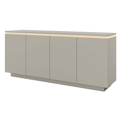 Balcão Buffet Lux 4 Portas 1 Prateleira com Led 100% Mdf Off White - Mavaular