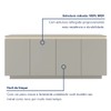 Balcão Buffet Lux 4 Portas 1 Prateleira com Led 100% Mdf Off White - Mavaular