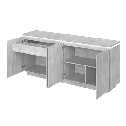 Balcão Buffet Lux 4 Portas 1 Prateleira com Led 100% Mdf Off White - Mavaular