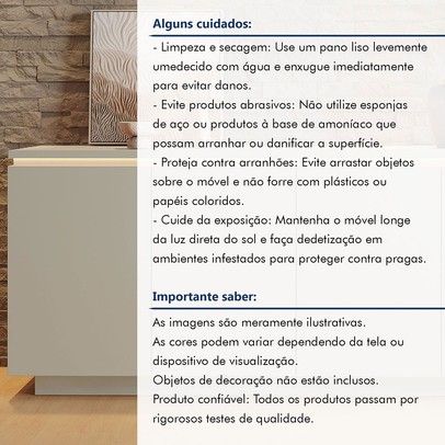 Balcão Buffet Lux 4 Portas 1 Prateleira com Led 100% Mdf Off White - Mavaular