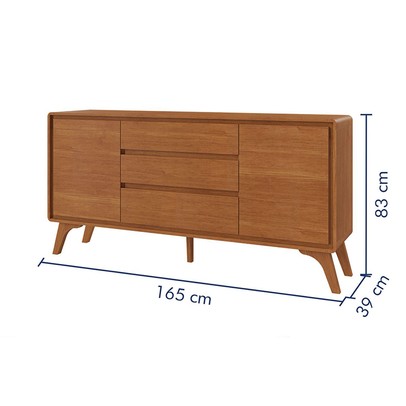 Balcão Buffet Ares 2 Portas 3 Gavetas Naturalle - Mavaular