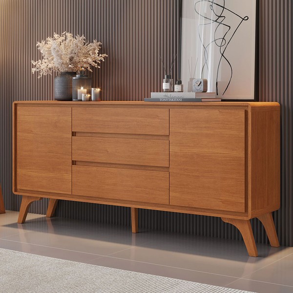 Balcão Buffet Ares 2 Portas 3 Gavetas Naturalle - Mavaular