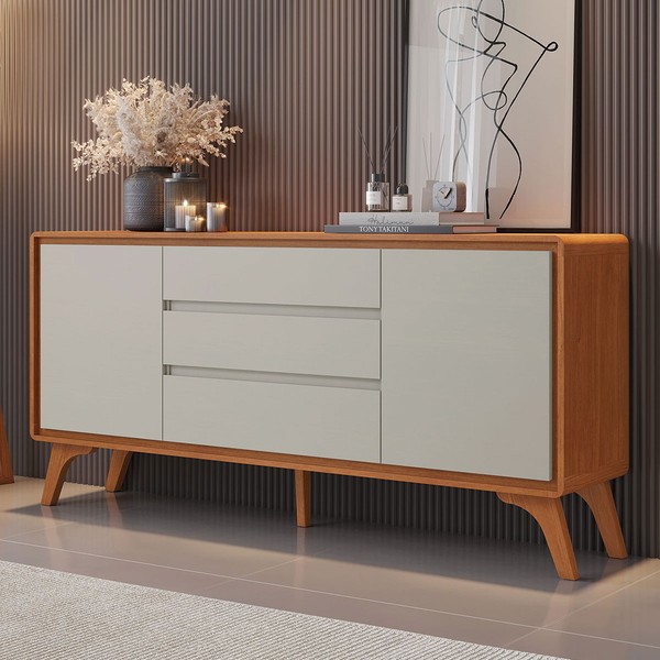 Balcão Buffet Ares 2 Portas 3 Gavetasnaturalle/Off White - Mavaular