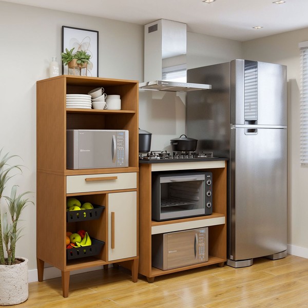 Cozinha Compacta Vila Velha 1 Porta 1 Gaveta Nature - Kaiki Móveis