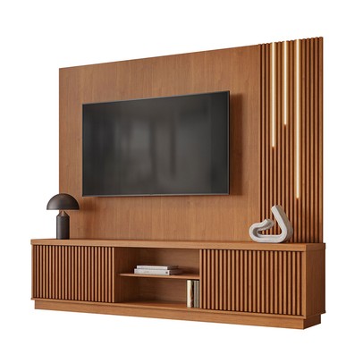 Estante para TV Até 75 Polegadas Valencia New 2 Portas com Led 100% Mdf Naturalle - Mavaular