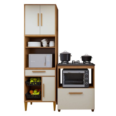 Cozinha Compacta João Pessoa 4 Portas 1 Gaveta Branco - Kaiki Móveis