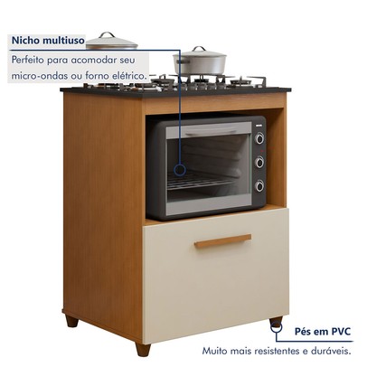 Cozinha Compacta João Pessoa 4 Portas 1 Gaveta Branco - Kaiki Móveis