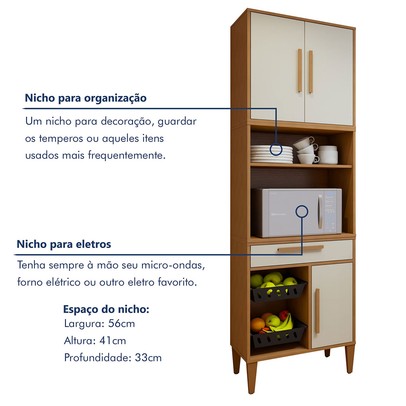 Cozinha Compacta João Pessoa 4 Portas 1 Gaveta Branco - Kaiki Móveis