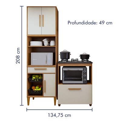Cozinha Compacta João Pessoa 4 Portas 1 Gaveta Branco - Kaiki Móveis