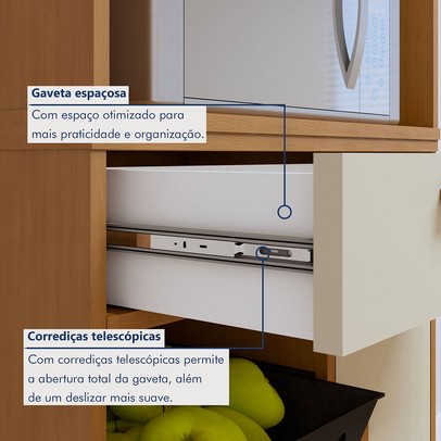 Cozinha Compacta João Pessoa 4 Portas 1 Gaveta Branco - Kaiki Móveis