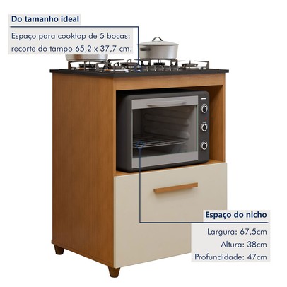 Cozinha Compacta João Pessoa 4 Portas 1 Gaveta Branco - Kaiki Móveis