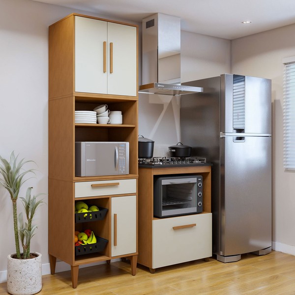 Cozinha Compacta João Pessoa 4 Portas 1 Gaveta Branco - Kaiki Móveis