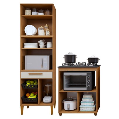 Cozinha Compacta João Pessoa 4 Portas 1 Gaveta Branco - Kaiki Móveis