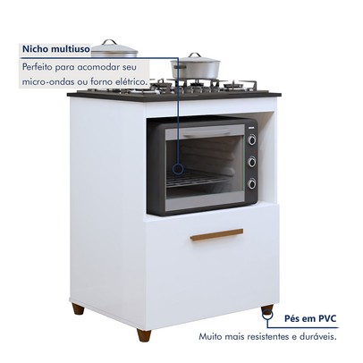 Cozinha Compacta João Pessoa 4 Portas 1 Gaveta Nature - Kaiki Móveis