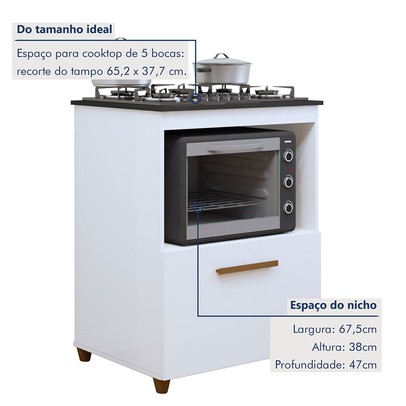 Cozinha Compacta João Pessoa 4 Portas 1 Gaveta Nature - Kaiki Móveis