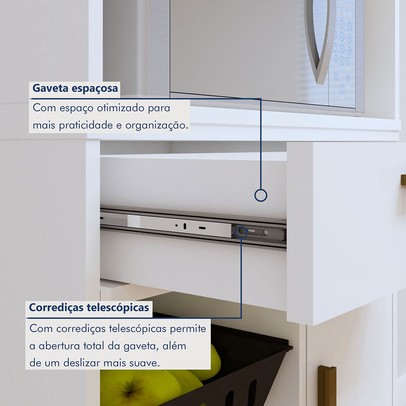 Cozinha Compacta João Pessoa 4 Portas 1 Gaveta Nature - Kaiki Móveis
