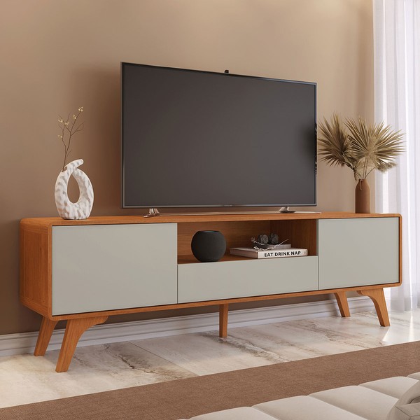 Rack para TV Até 75 Polegadas Ares 3 Gavetas Naturalle/Off White - Mavaular