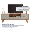 Rack para TV Até 75 Polegadas Ares 3 Gavetas Naturalle/Off White - Mavaular