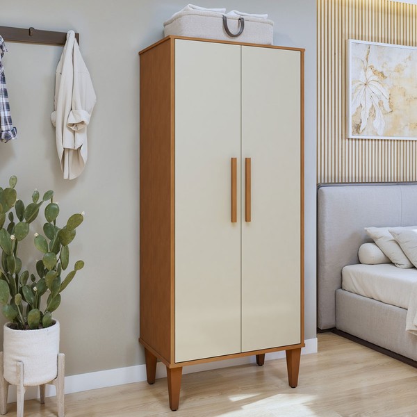 Armário Multiuso Araucaria 2 Portas 3 Prateleiras Branco - Kaiki Móveis