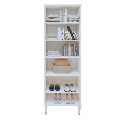 Armário Multiuso Aurora 2 Portas 5 Prateleiras Branco - Kaiki Móveis