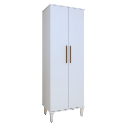 Armário Multiuso Aurora 2 Portas 5 Prateleiras Branco - Kaiki Móveis