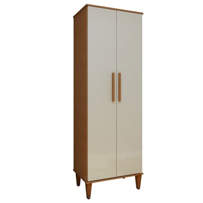 Armário Multiuso Aurora 2 Portas 5 Prateleiras Natura/Off White - Kaiki Móveis