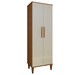 Armário Multiuso Aurora 2 Portas 5 Prateleiras Natura/Off White - Kaiki Móveis