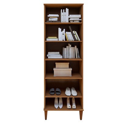 Armário Multiuso Aurora 2 Portas 5 Prateleiras Natura/Off White - Kaiki Móveis