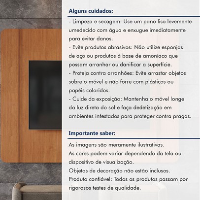 Painel para TV Até 65 Polegadas Ares 100% Mdf Naturalle - Mavaular
