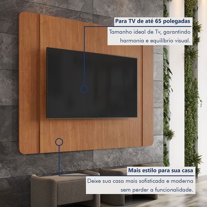 Painel para TV Até 65 Polegadas Ares 100% Mdf Naturalle - Mavaular