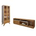 Sala de Estar Completa Granada 3 Portas 1 Gaveta 100% Mdf Naturale/Off White - Mavaular