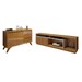 Sala de Estar Completa Granada Piazza 3 Portas 3 Gavetas 100% Mdf Naturale/Off White - Mavaular