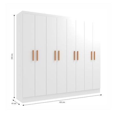 Guarda-Roupa Casal Paris 8 Portas Branco - Evidencia Móveis