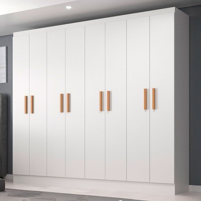 Guarda-Roupa Casal Paris 8 Portas Branco - Evidencia Móveis