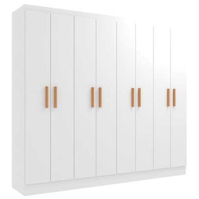 Guarda-Roupa Casal Paris 8 Portas Branco - Evidencia Móveis