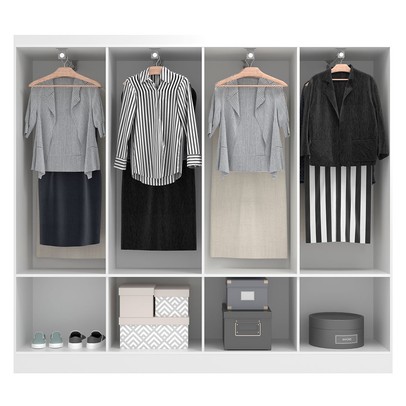 Guarda-Roupa Casal Paris 8 Portas Branco - Evidencia Móveis