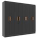 Guarda-Roupa Casal Paris 8 Portas Black - Evidencia Móveis
