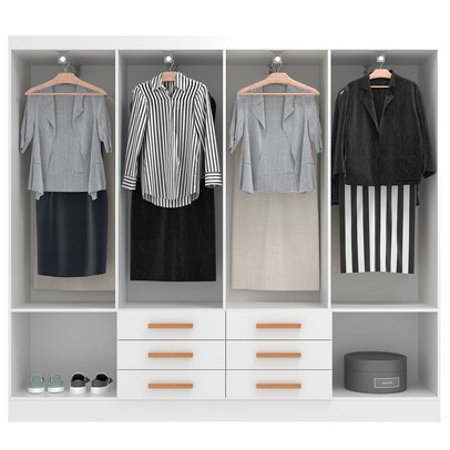 Guarda-Roupa Casal Paris 8 Portas 6 Gavetas Branco - Evidencia Móveis