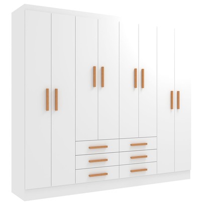 Guarda-Roupa Casal Paris 8 Portas 6 Gavetas Branco - Evidencia Móveis