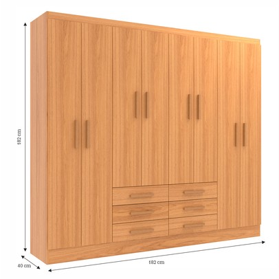 Guarda-Roupa Casal Paris 8 Portas 6 Gavetas Cinamomo - Evidencia Móveis