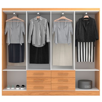 Guarda-Roupa Casal Paris 8 Portas 6 Gavetas Cinamomo - Evidencia Móveis