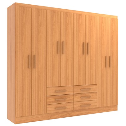 Guarda-Roupa Casal Paris 8 Portas 6 Gavetas Cinamomo - Evidencia Móveis