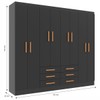 Guarda-Roupa Casal Paris 8 Portas 6 Gavetas Black - Evidencia Móveis