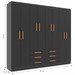 Guarda-Roupa Casal Paris 8 Portas 6 Gavetas Black - Evidencia Móveis